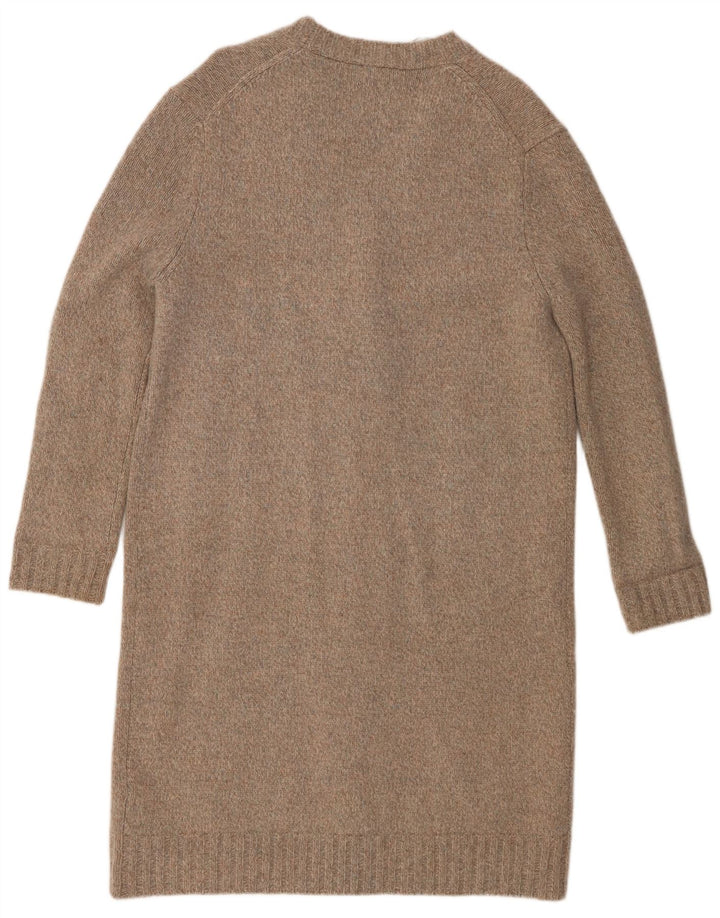 Zara Womens Longline Oversized Cardigan Sweater UK 10 Small Grey Wool