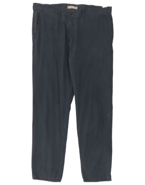 Marks & Spencer Womens Tapered Chino Trousers UK 14 Large W34 L28 Navy Blue