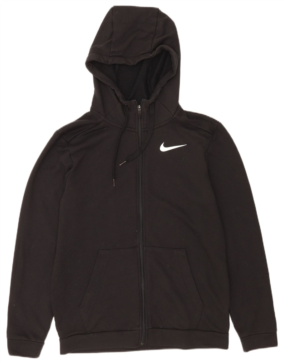 Nike Mens Dri Fit Zip Hoodie Sweater Small Black Polyester