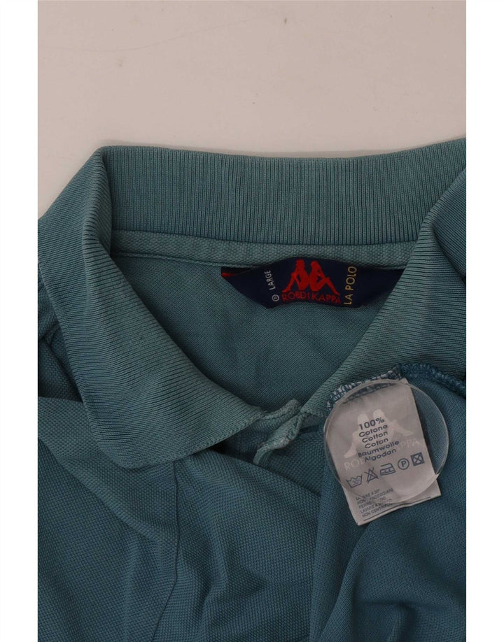 Kappa Mens Polo Shirt Large Blue Cotton