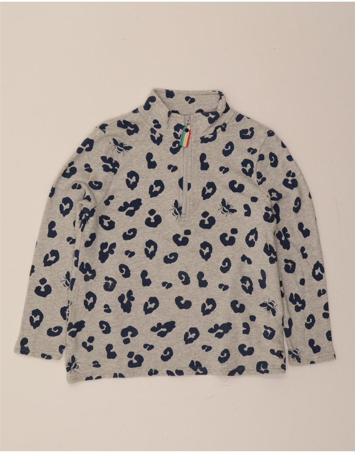 JOULES Womens Abstract Pattern Zip Neck Sweatshirt Jumper UK 10 Small Grey Vintage Joules and Second-Hand Joules from Messina Hembry 