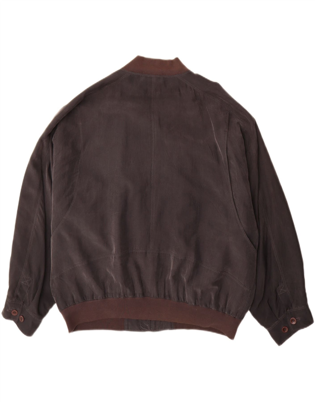 Vintage Mens Bomber Jacket UK 42 XL Brown Silk