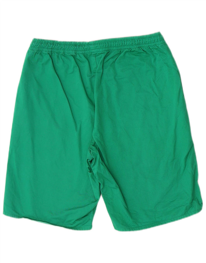 Benetton Mens Graphic Sport Shorts Medium  Green Cotton