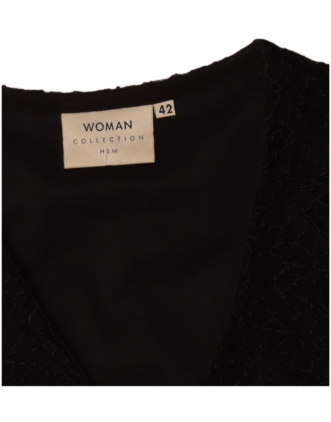H&M Womens Shirt Blouse IT 42 Medium Black Floral Nylon