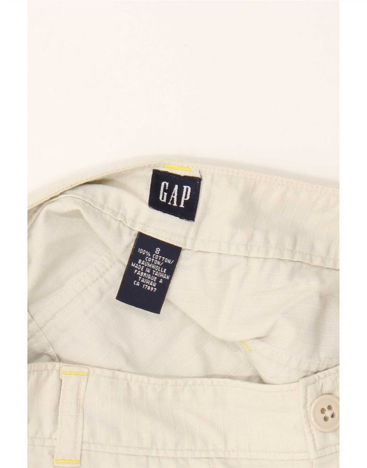 Gap Womens Chino Shorts US 8 Medium W28 Beige Check Cotton