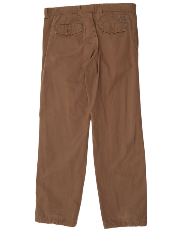 Timberland Mens Straight Chino Trousers W36 L35 Brown Cotton