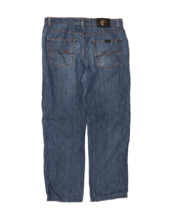 TRUSSARDI Mens Straight Jeans IT 48 Medium W32 L29 Blue Cotton Vintage Trussardi and Second-Hand Trussardi from Messina Hembry 