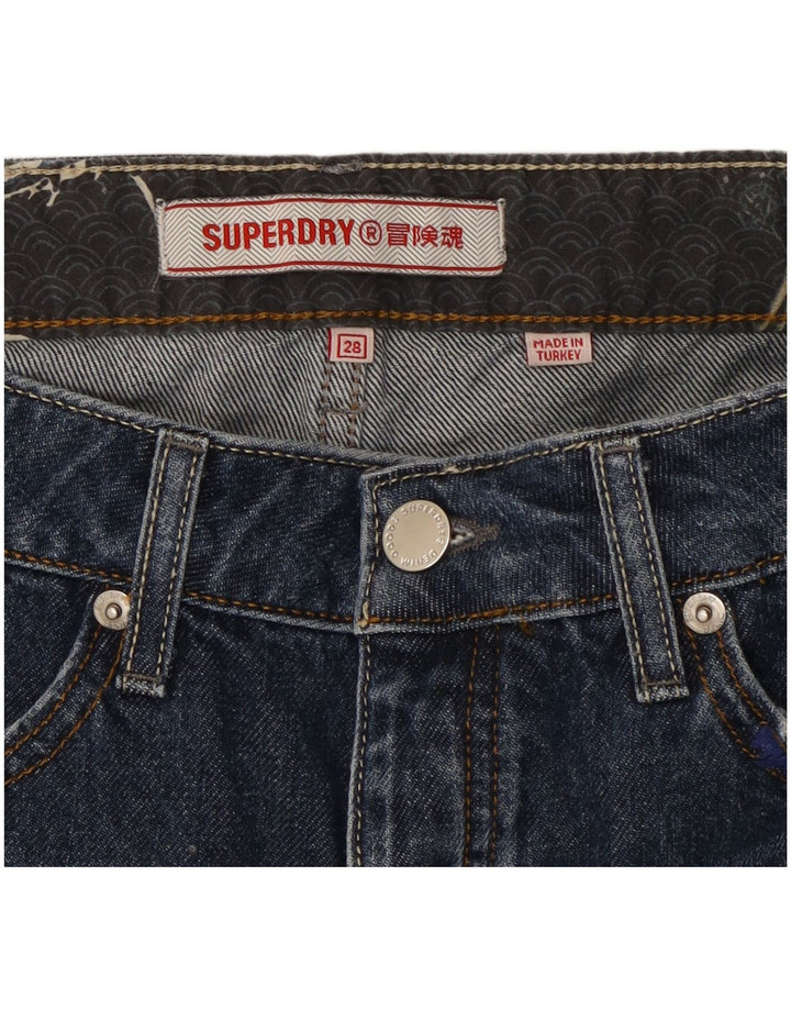 Superdry Womens Denim Shorts W28 Medium Navy Blue Cotton