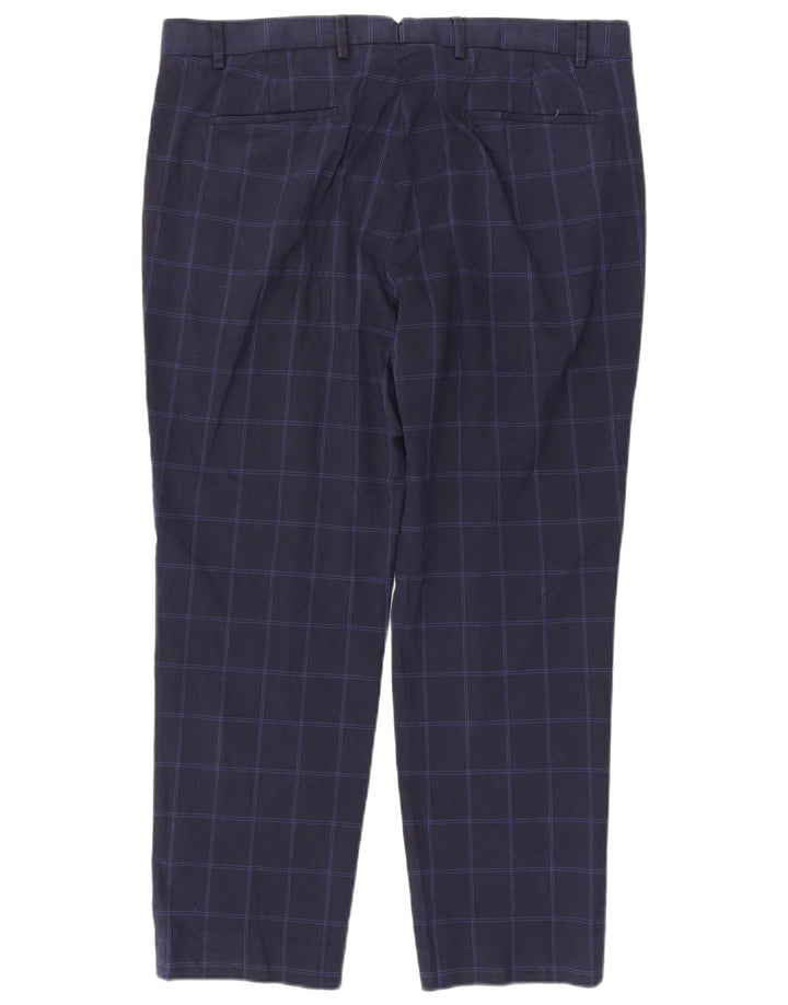 Marks & Spencer Herre Regular Fit Suit Bukser W38 L29 Navy Blue Check
