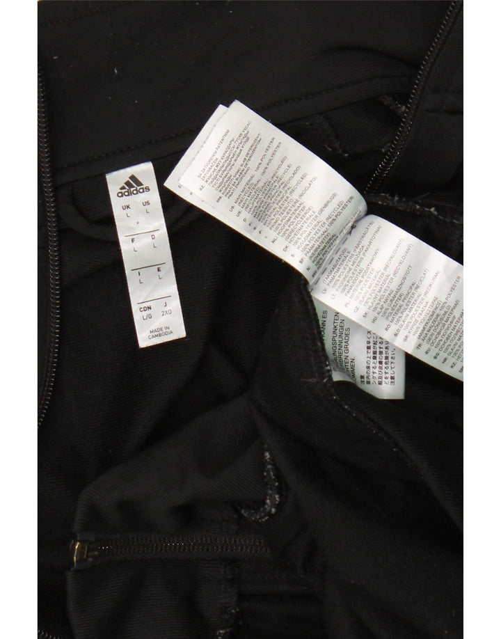 Adidas Mens Tracksuit Top Jacket Large Black Polyester