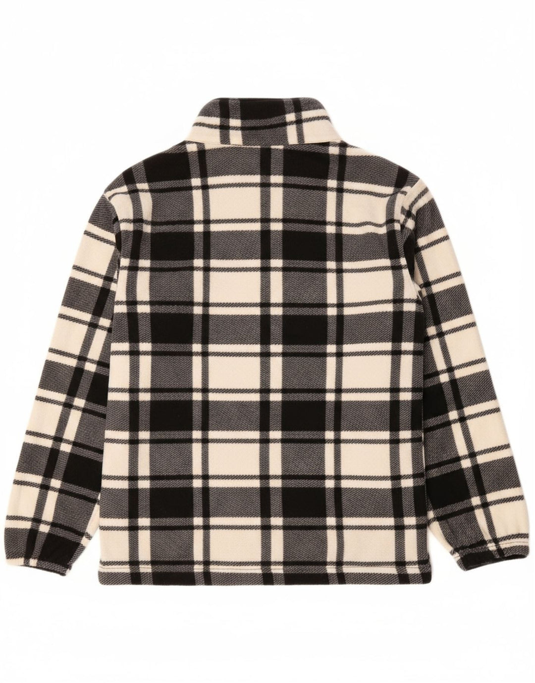IDENTIC Mens Fleece Jacket UK 42 XL Black Check Polyester