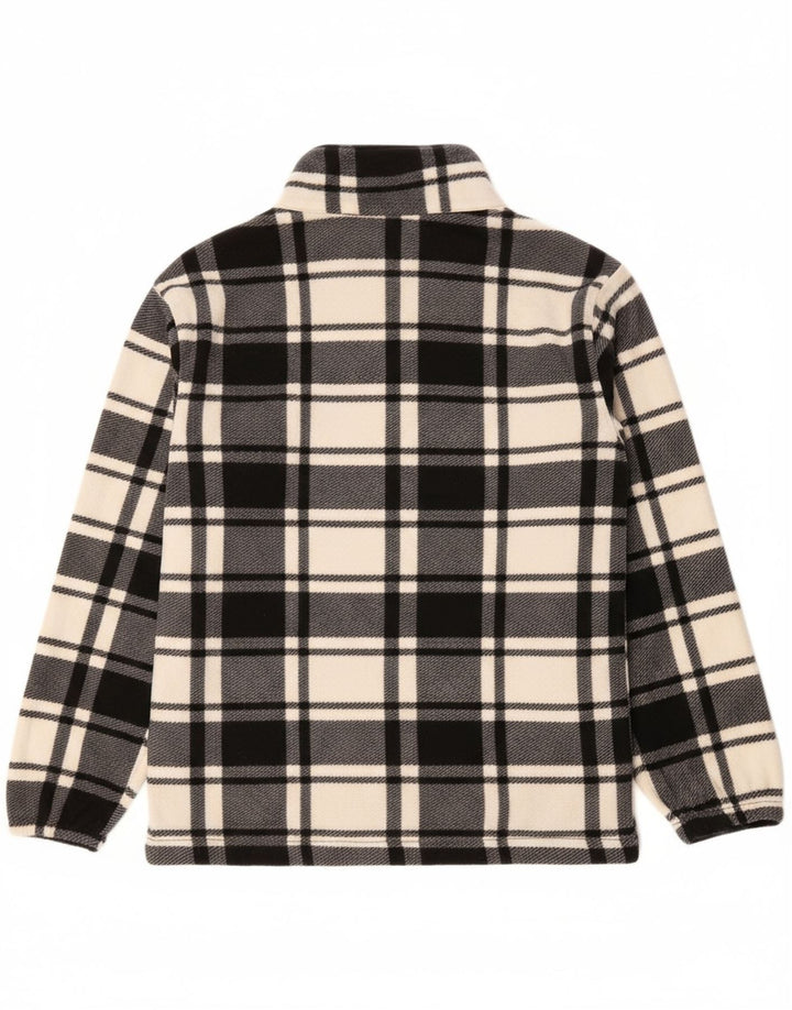 IDENTIC Mens Fleece Jacket UK 42 XL Black Check Polyester