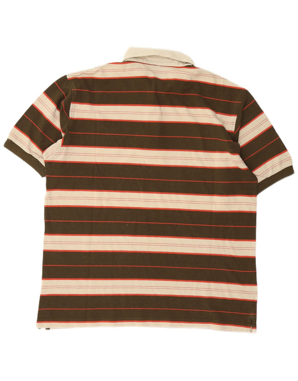 Camisa polo masculina Lotto 2XL algodão listrado marrom