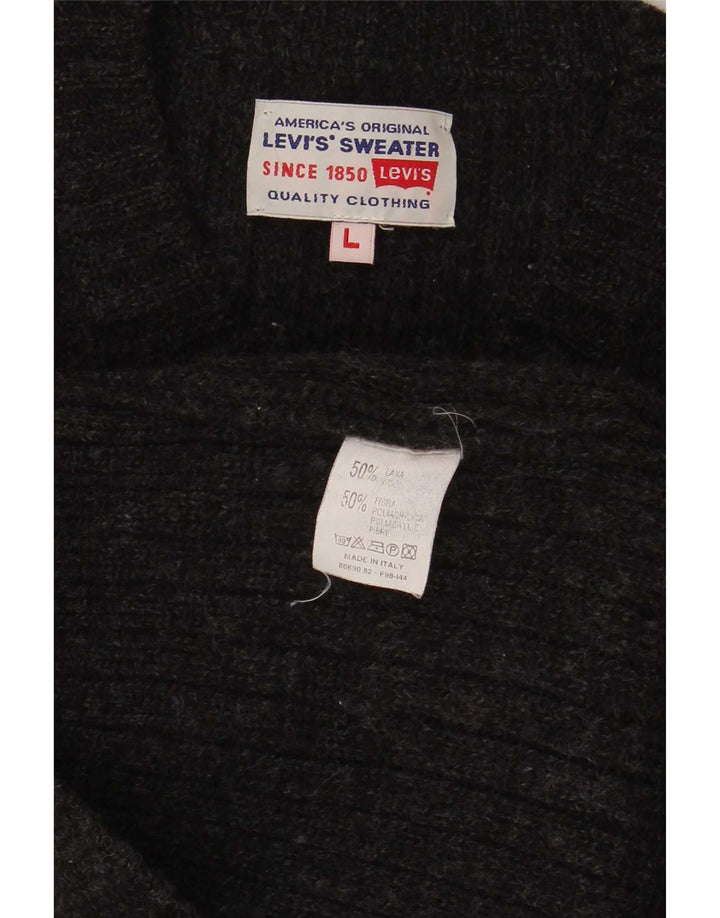 Levi's Uomo Maglione con scollo a V Maglione Large Nero in poliacrilico