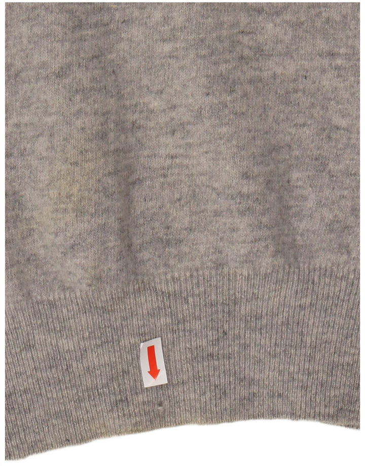 REFRIGIWEAR Womens Crew Neck Jumper Sweater UK 12 Medium Grey Wool
