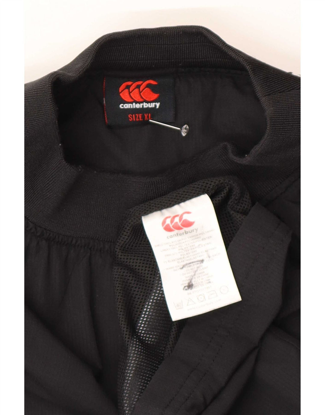 Canterbury Herren-Pullover-Trainingsanzugoberteil XL aus schwarzem Nylon