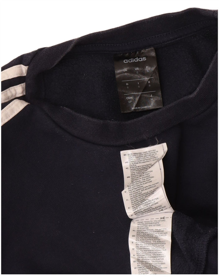 Adidas Mens Sweatshirt Jumper Small Navy Blue Cotton