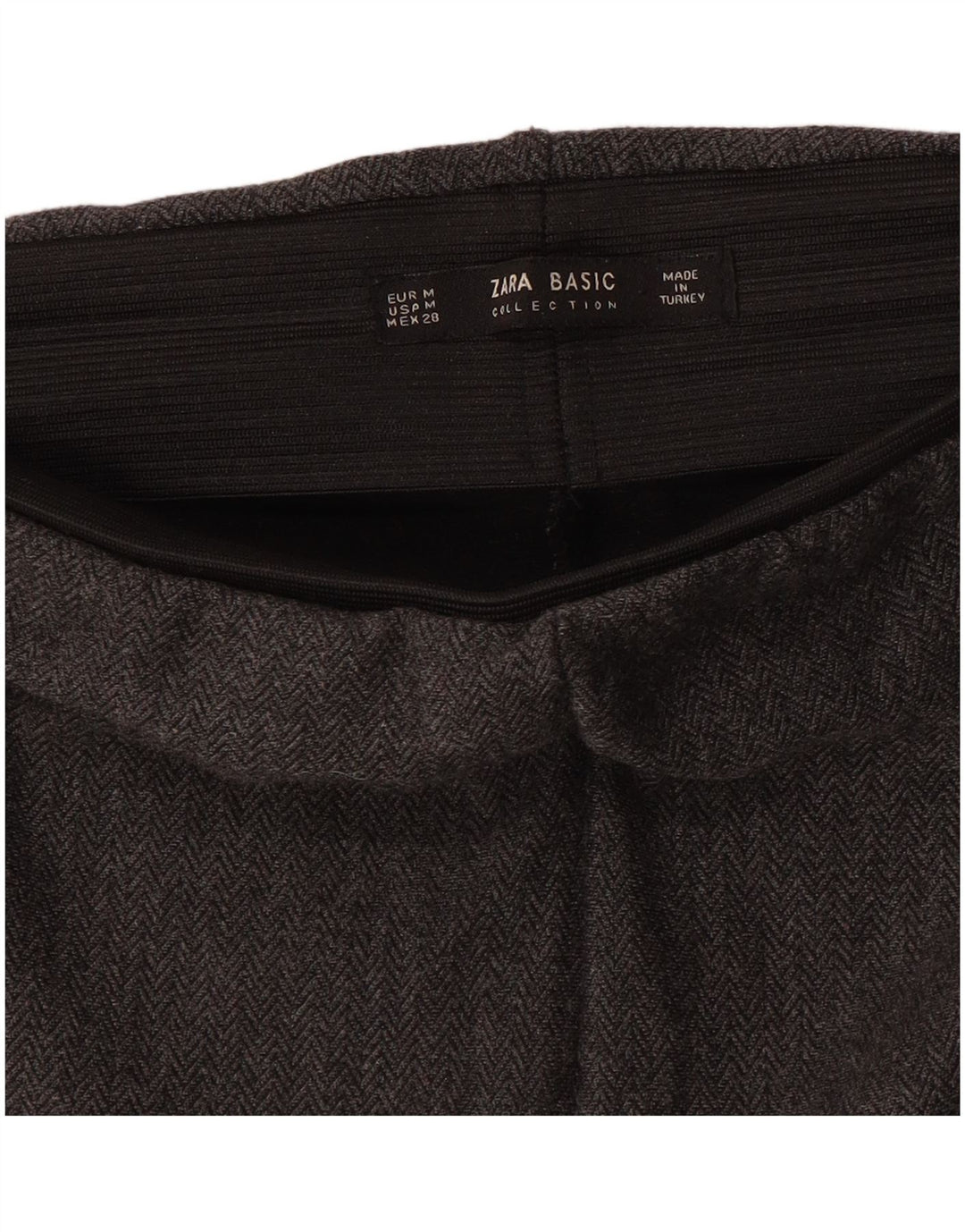 ZARA Womens Skinny Legging Trousers Medium W28 Grey Herringbone