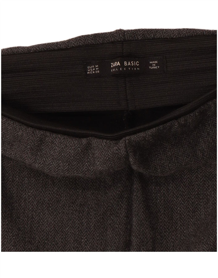 ZARA Womens Skinny Legging Trousers Medium W28 Grey Herringbone