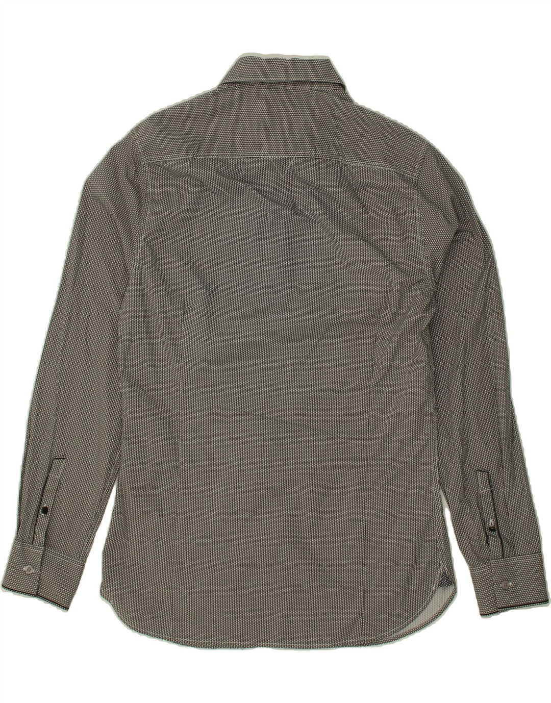 GUESS Mens Slim Fit Shirt Large Grey Spotted Cotton Vintage Guess and Second-Hand Guess from Messina Hembry 