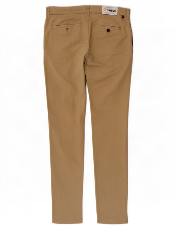 Pantaloni chino slim da uomo Farah W34 L32 in cotone beige