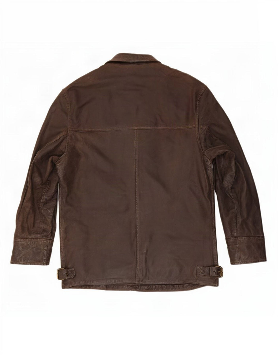Jaqueta de couro masculina vintage UK 36 pequena marrom