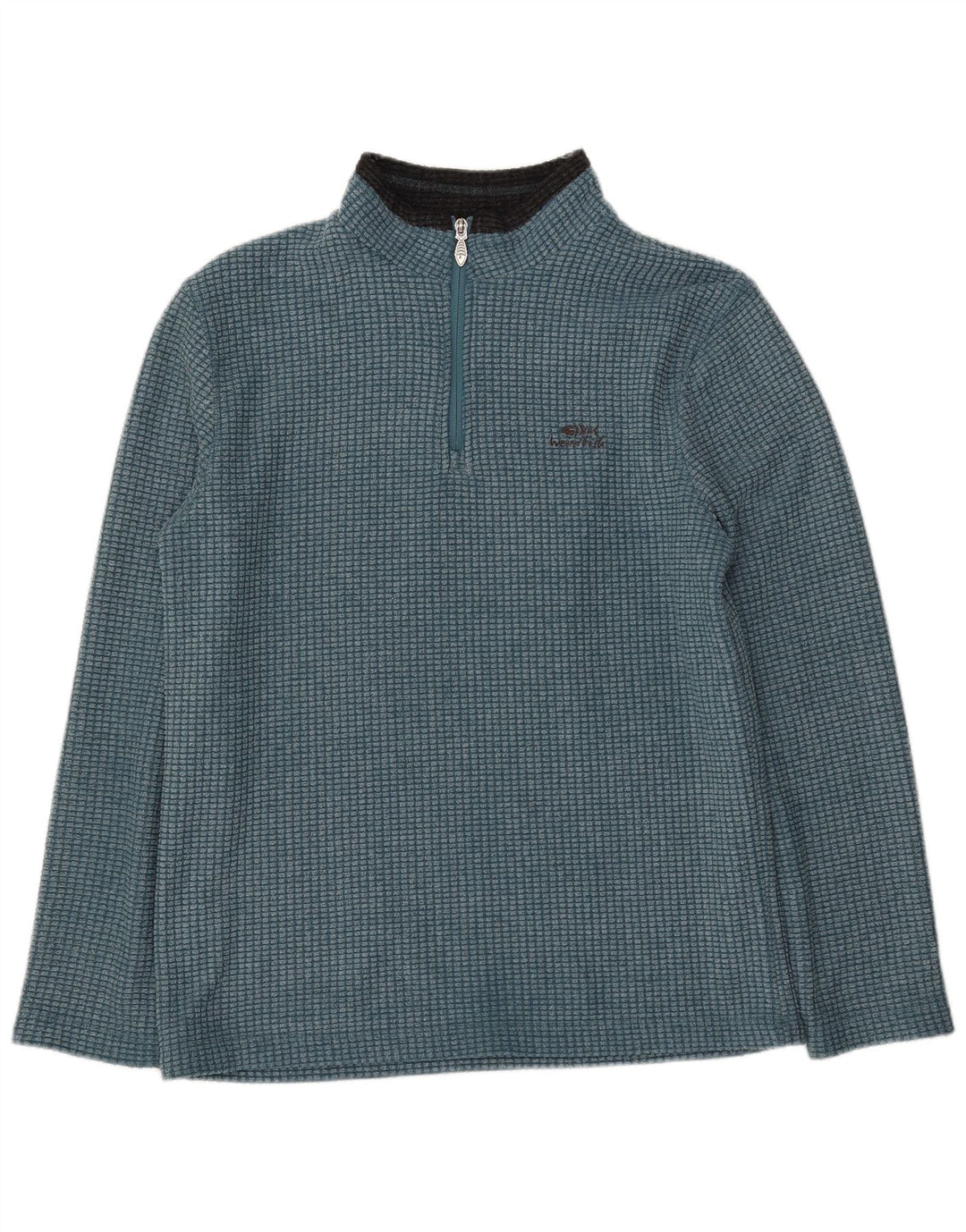 WEIRD FISH Mens Zip Neck Sweatshirt Jumper Medium Blue Polyester
