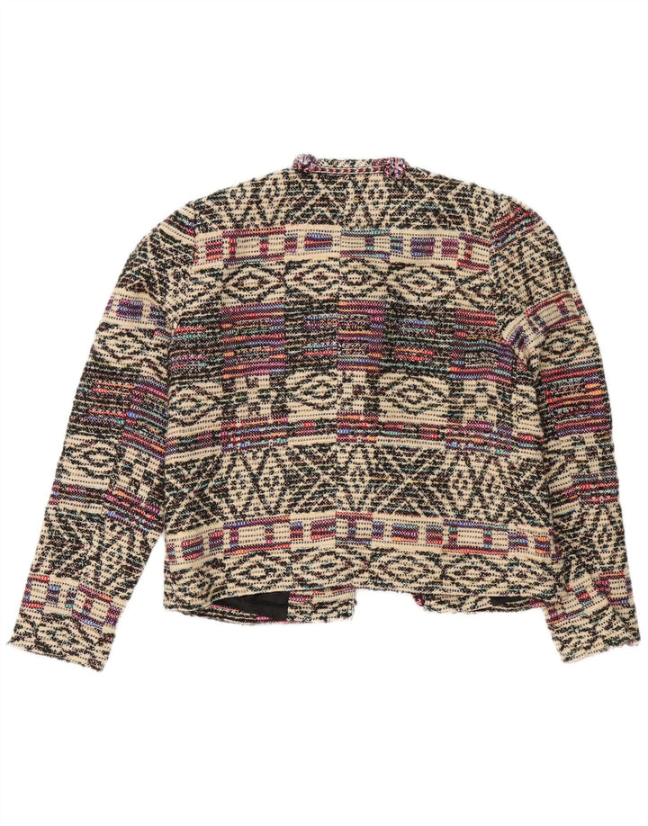 Zara Womens Oversized Blazer Jacket UK 10 pequeno multicolorido geométrico