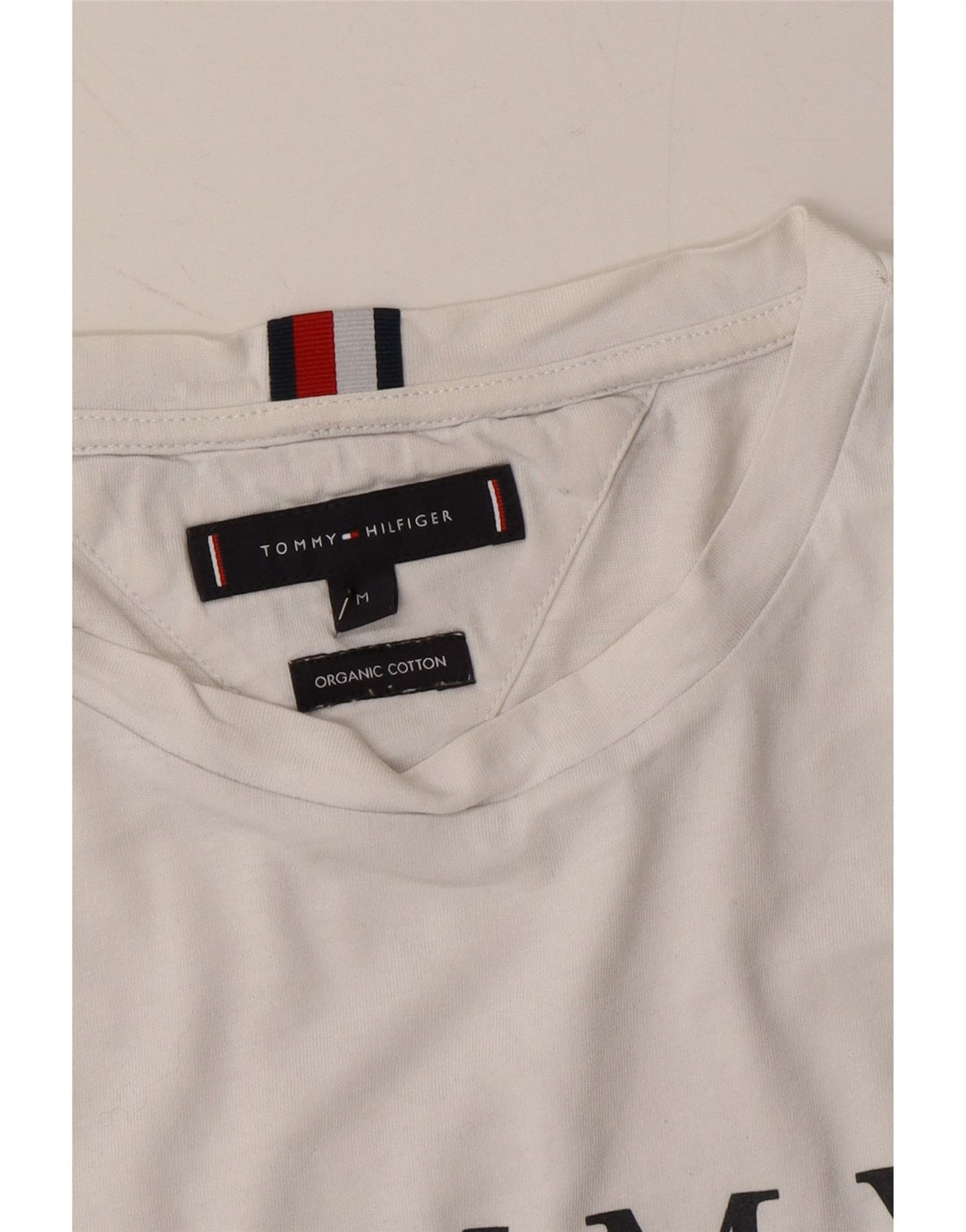 TOMMY HILFIGER Mens Graphic Top Long Sleeve Medium White Cotton Vintage Tommy Hilfiger and Second-Hand Tommy Hilfiger from Messina Hembry 