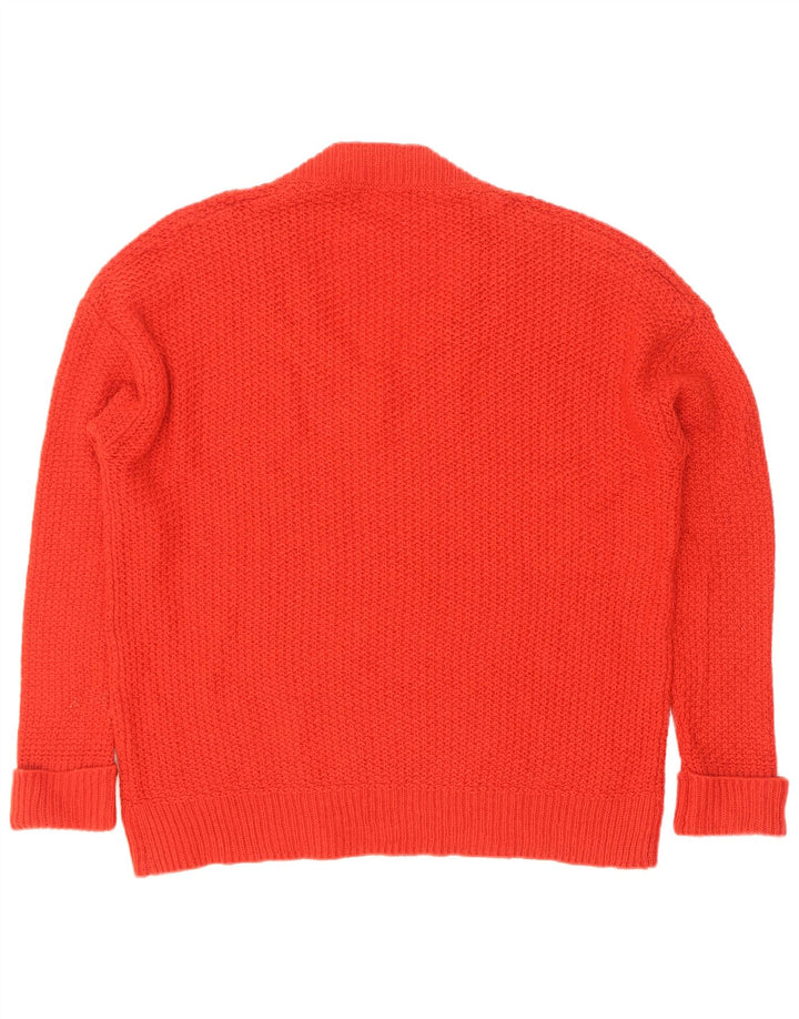 Maglione oversize con scollo a V da donna Zara UK 10 piccolo rosso