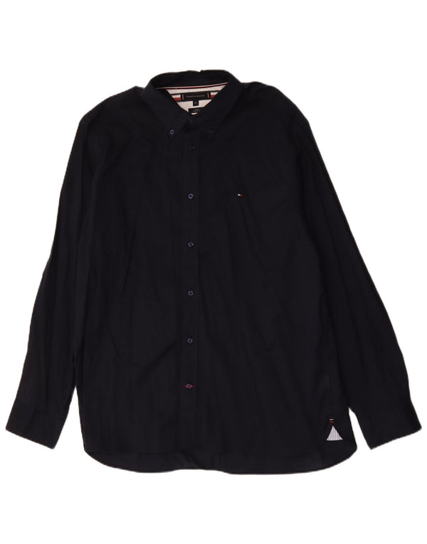 Tommy Hilfiger Camisa Regular Fit para Hombre 2XL Algodón Azul Marino