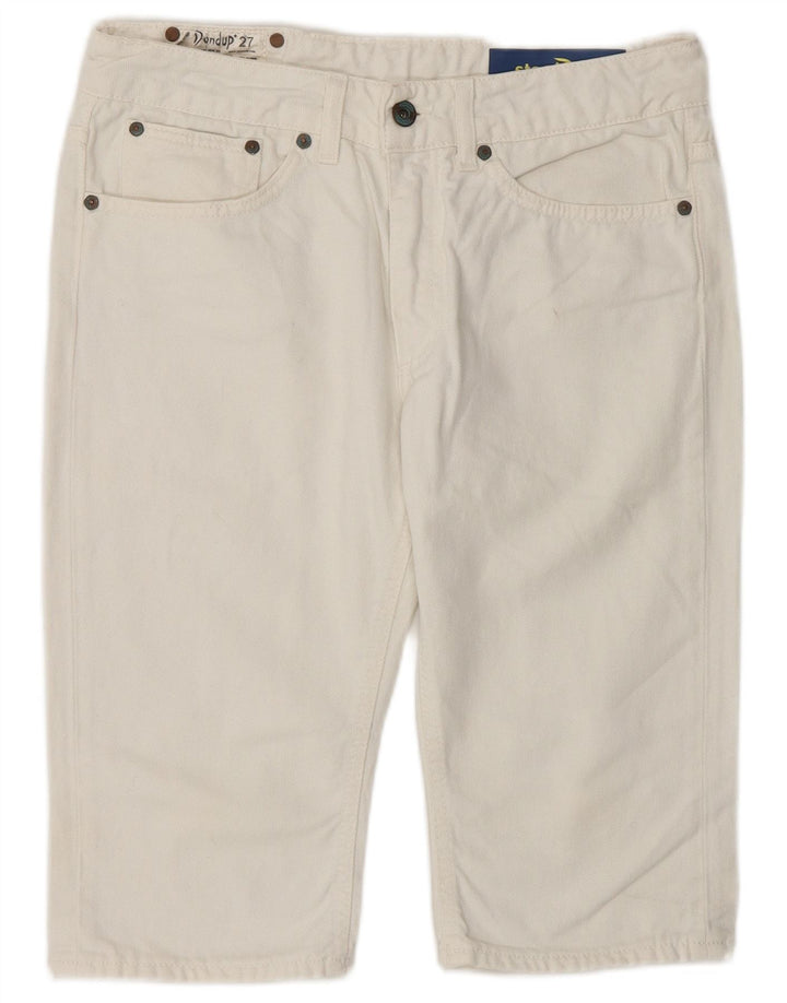 DONDUP Womens Denim Shorts W27 Small White Cotton