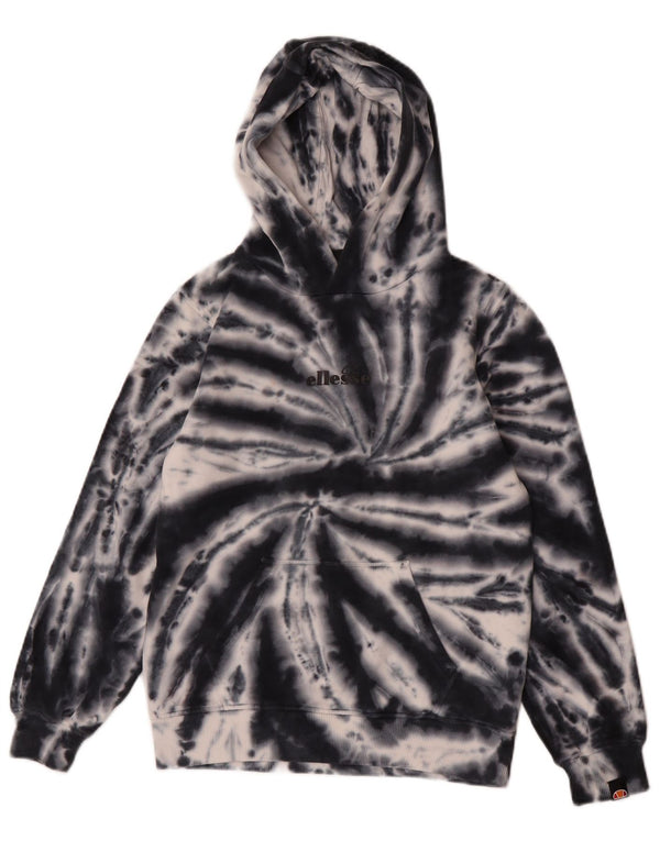 Maglione con cappuccio grafico per ragazzi Ellesse 10-11 anni in cotone tie dye blu navy