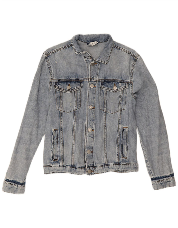 Zara Girls Denim Jacket 13-14 Years Blue Cotton
