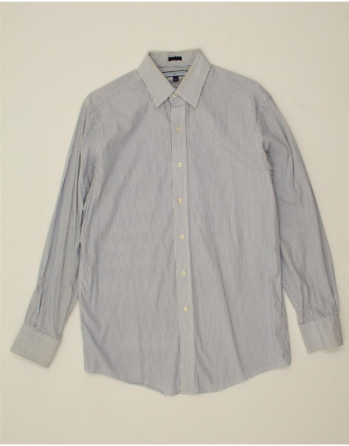 TOMMY HILFIGER Mens Shirt Size 15 Medium Blue Striped Cotton Vintage Tommy Hilfiger and Second-Hand Tommy Hilfiger from Messina Hembry 