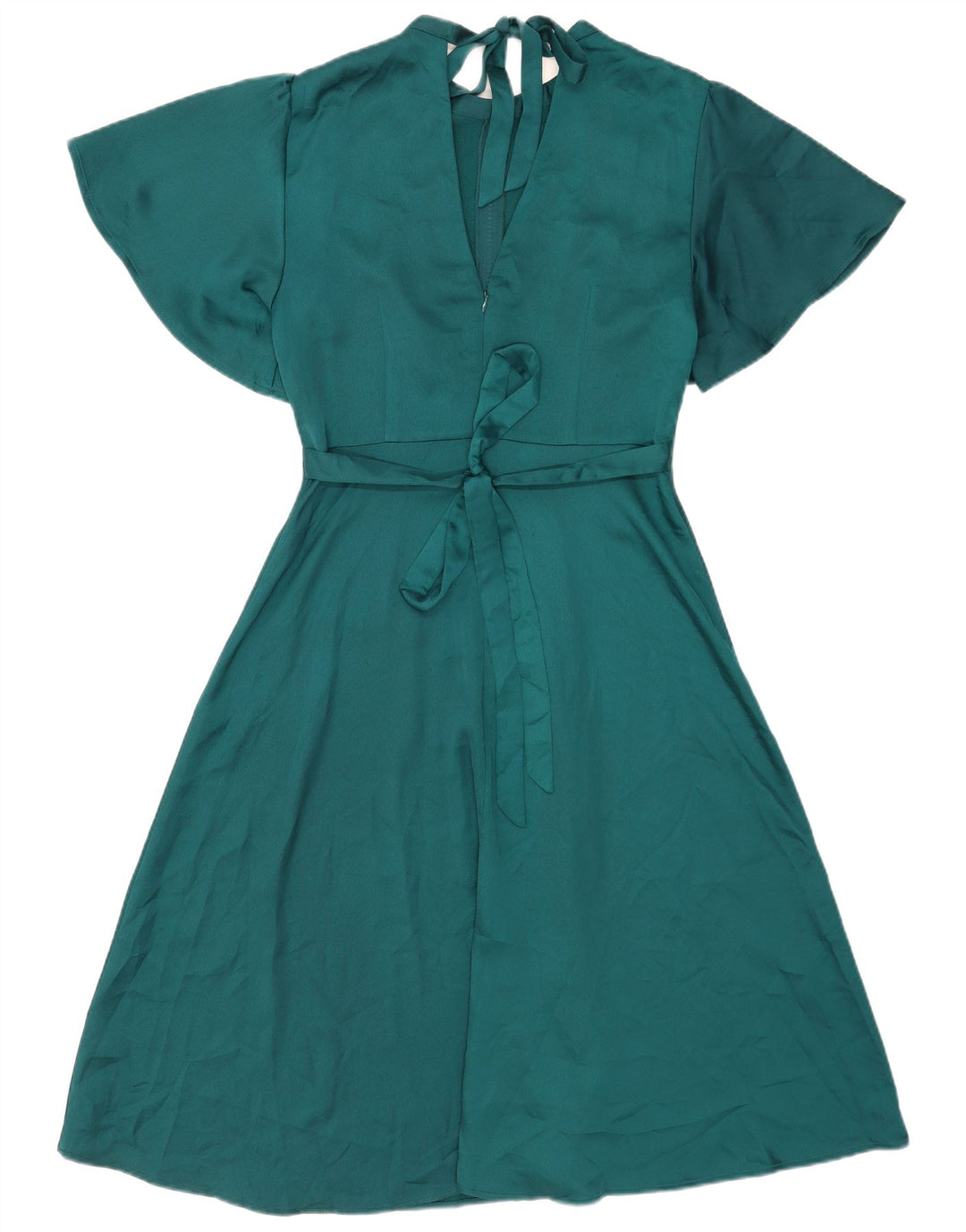 Oasis Womens A-Line Dress UK 12 Medium Green Polyester