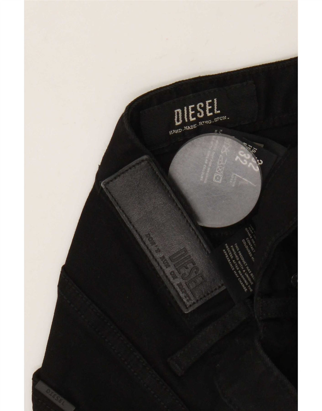 Diesel Mens Slim Jeans W32 L32 Black Cotton
