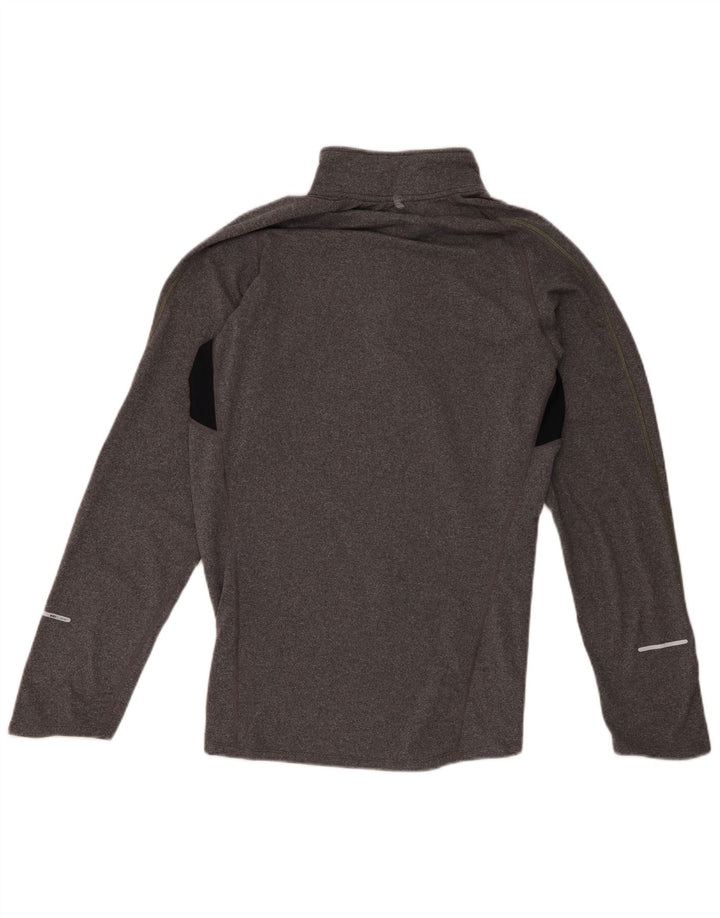 Nike Mens Dri Fit Zip Neck Pullover Tracksuit Top Small Grey Colourblock