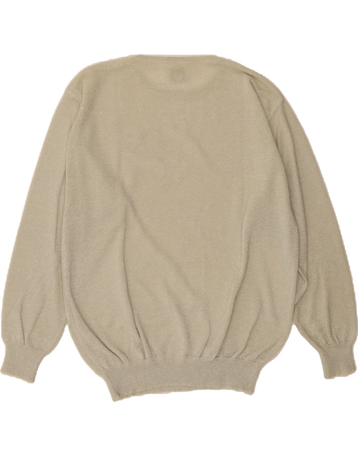 VINTAGE Womens Boat Neck Jumper Sweater IT 42 Medium Beige Vintage Vintage and Second-Hand Vintage from Messina Hembry 