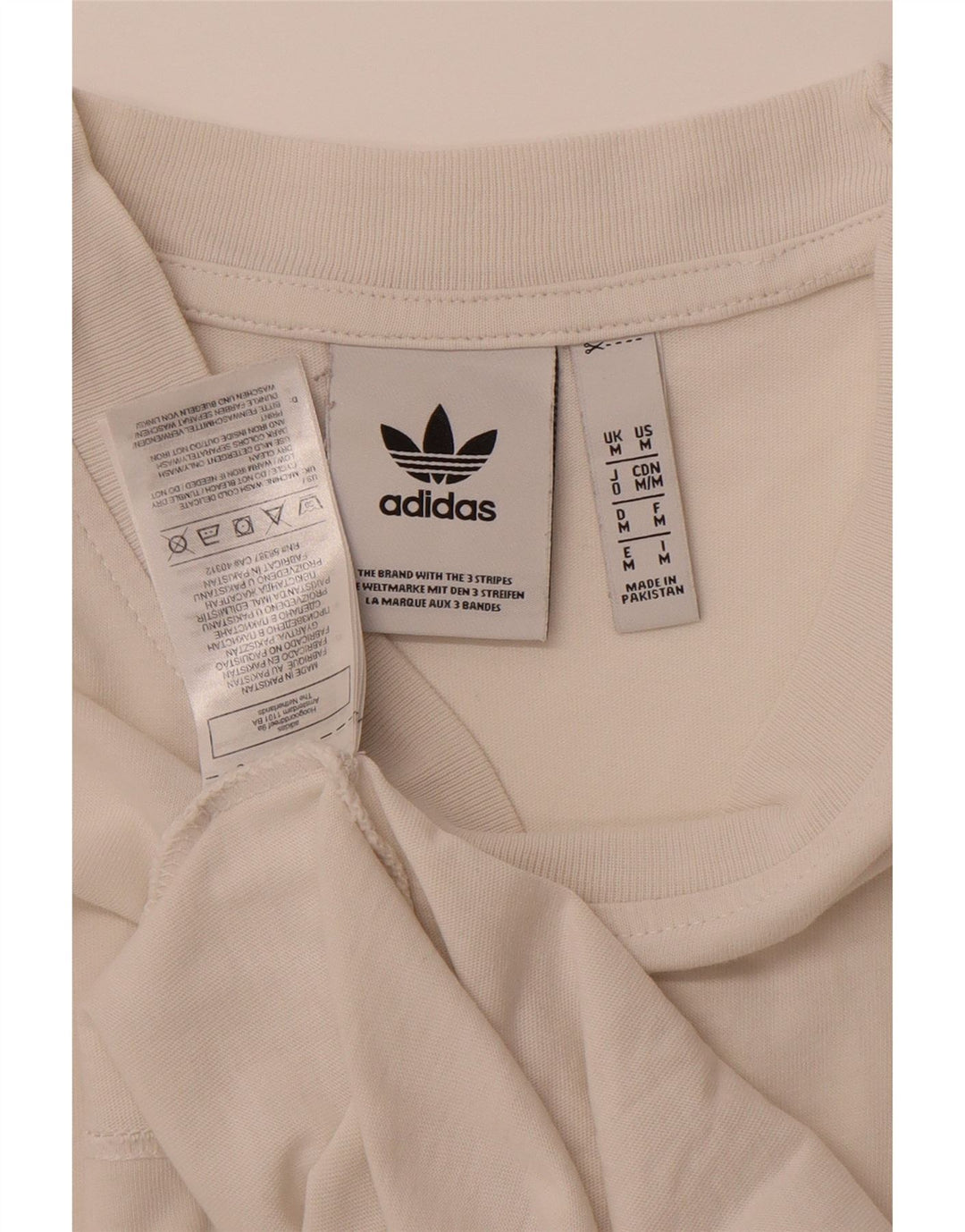 ADIDAS Mens Graphic T-Shirt Top Medium White Cotton Vintage Adidas and Second-Hand Adidas from Messina Hembry 
