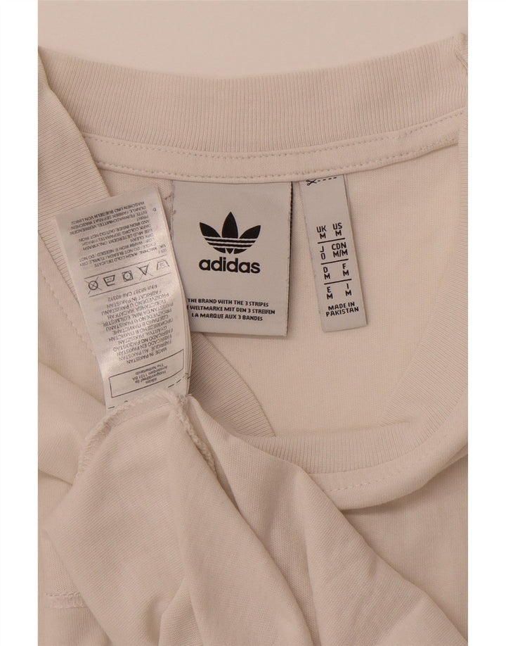 ADIDAS Mens Graphic T-Shirt Top Medium White Cotton Vintage Adidas and Second-Hand Adidas from Messina Hembry 