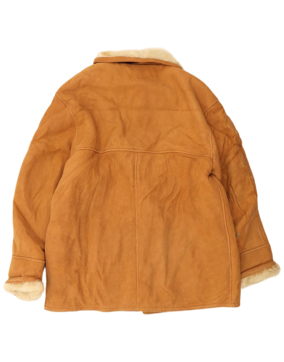 Vintage Damen Shearling Jacke IT 46 Großes braunes Leder