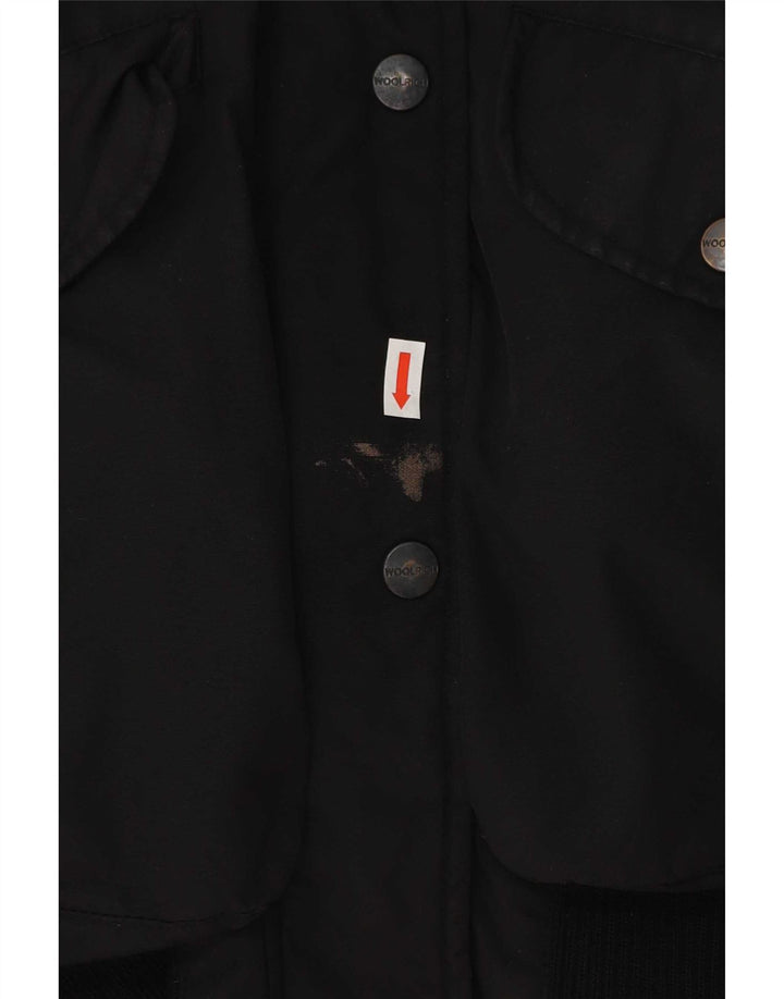 Woolrich Wattierte Damenjacke mit Kapuze, UK 14, Mittelschwarz, Polyester
