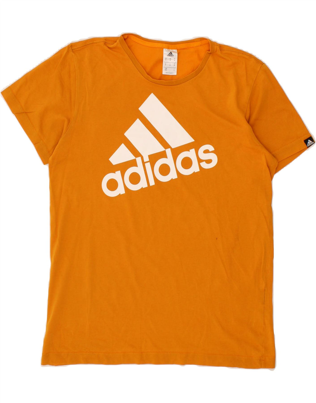 ADIDAS Mens Graphic T-Shirt Top Medium Orange Cotton Vintage Adidas and Second-Hand Adidas from Messina Hembry 