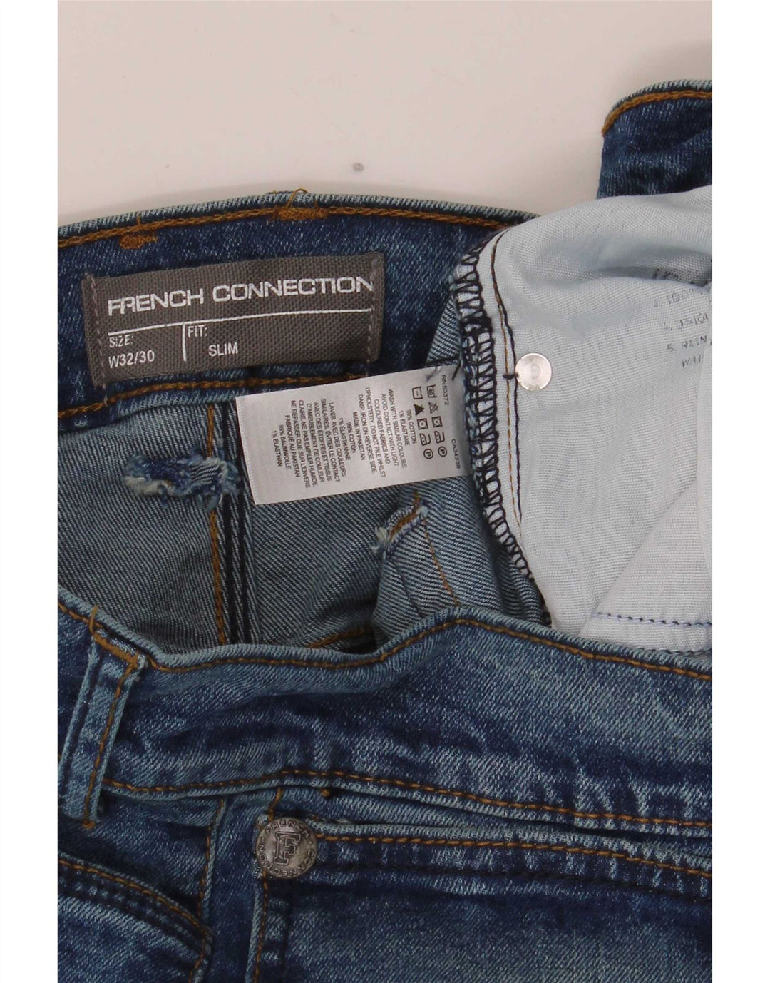 French Connection Mens Slim Jeans W32 L30 Blue Cotton