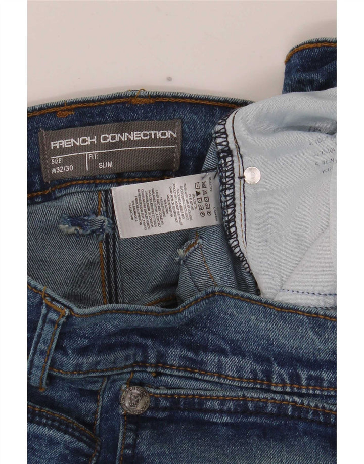French Connection Mens Slim Jeans W32 L30 Blue Cotton