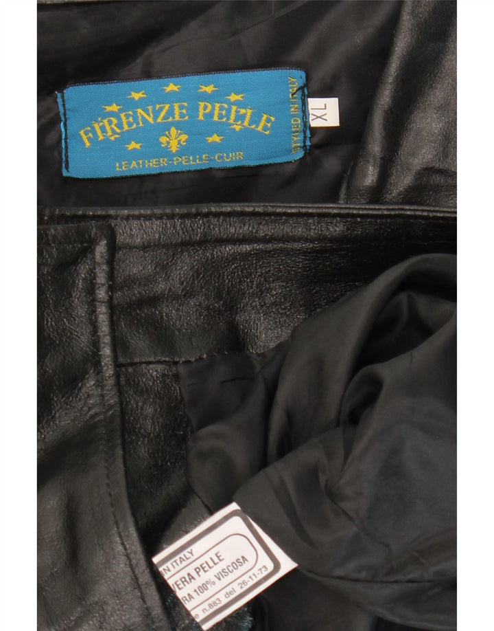 VINTAGE Mens Leather Jacket UK 42 XL Black Leather