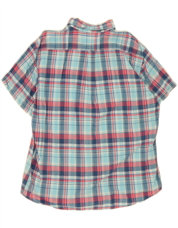 IZOD Mens Relaxed Classics Short Sleeve Shirt XL Blue Check Cotton Vintage Izod and Second-Hand Izod from Messina Hembry 