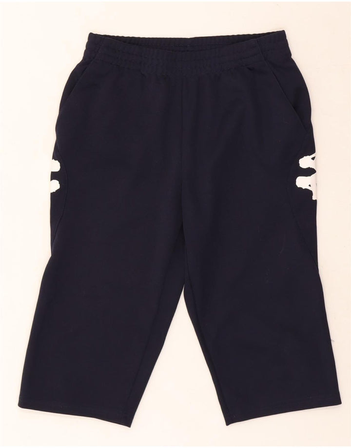 KAPPA Mens Graphic Bermuda Sport Shorts Small Navy Blue Polyester Vintage Kappa and Second-Hand Kappa from Messina Hembry 