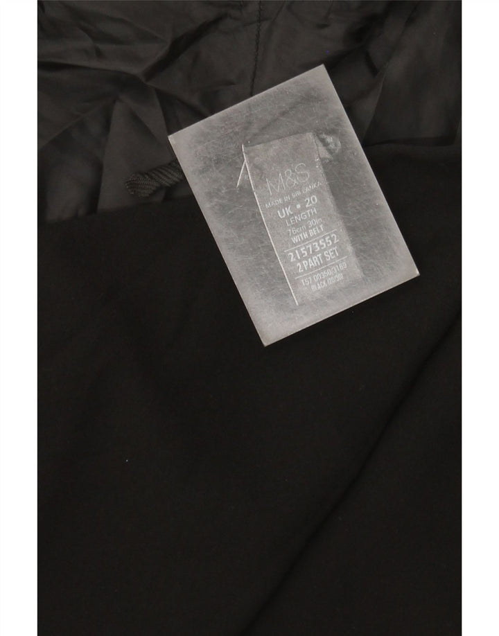 Marks & Spencer Womens A-Line Skirt UK 20 2XL W40  Black Polyester
